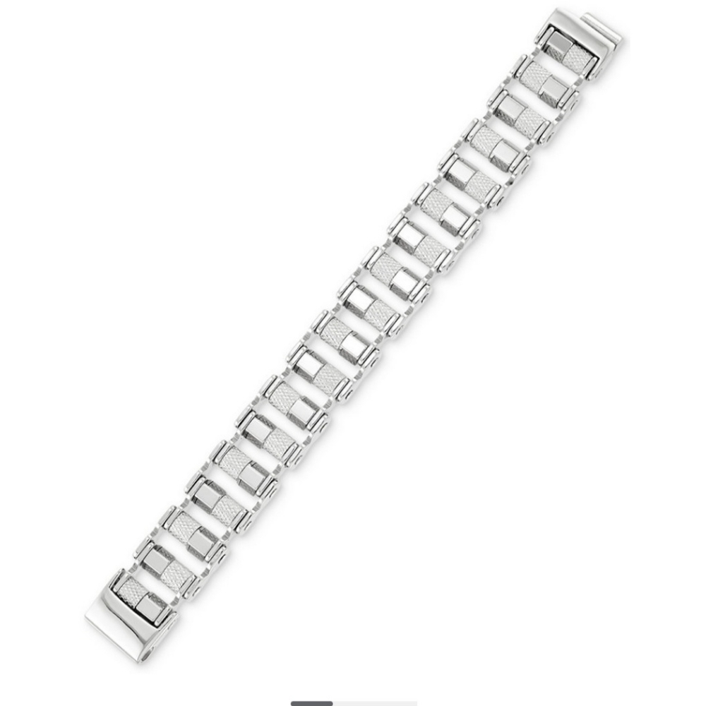 Mens Legacy Barrel Link Bracelet in Stainless Steel